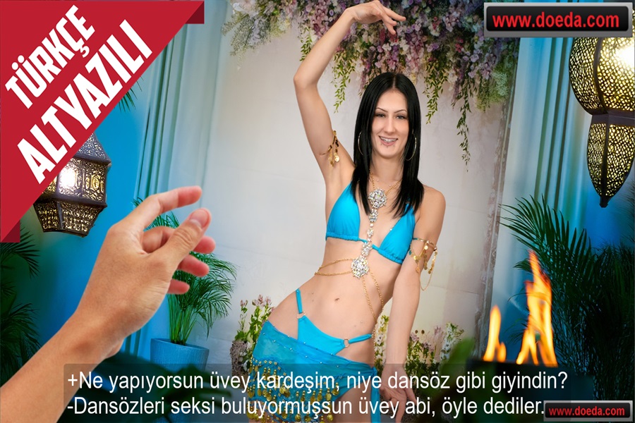 Dansöz Kostümü Giyen Kız Üvey Abisinin Büyük Sikini Almayı Başardı